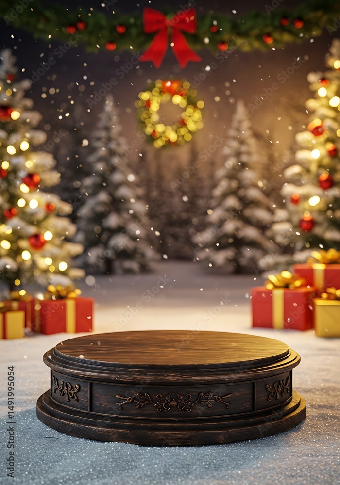 Winter's Embrace: A Festive 3D Scene Winter's Embrace: A Festive 3D Scene