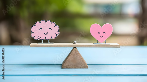 heart balancing on a scale to represent emotional intelligence