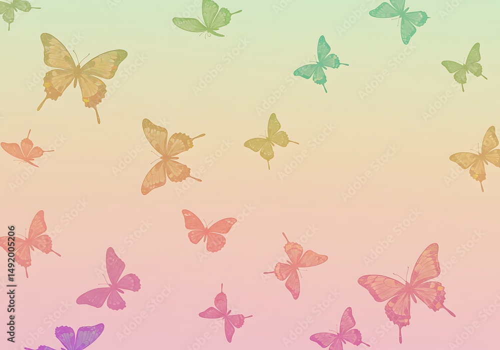 Pastel Butterfly Dream: Soft Hues & Gentle Flight Pastel Butterfly Dream: Soft Hues & Gentle Flight