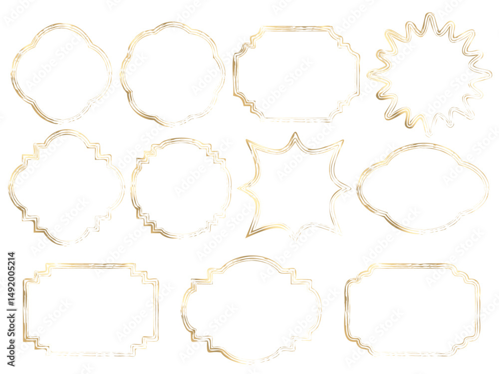 Fototapeta premium フレーム筆3、7白金