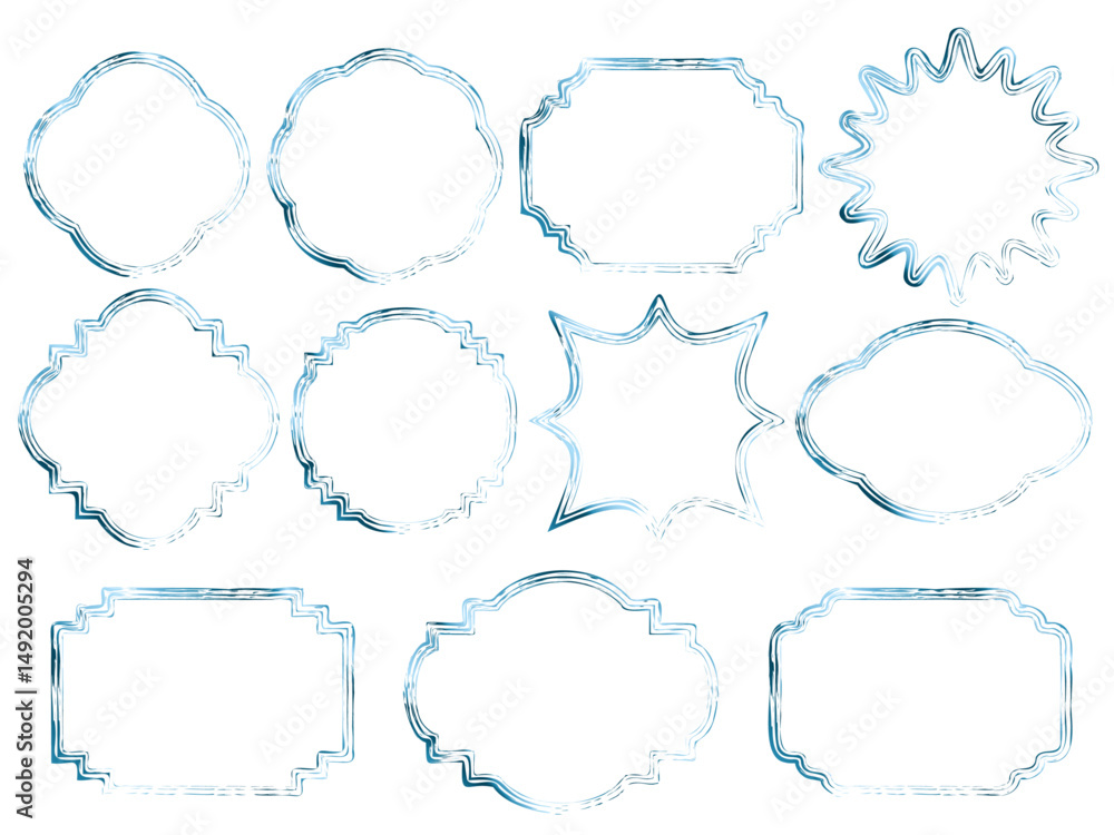 Obraz premium フレーム筆3、5水色