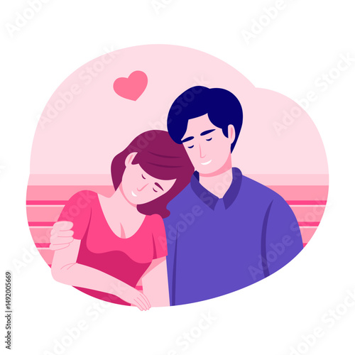 A flat style illustration showing tender love