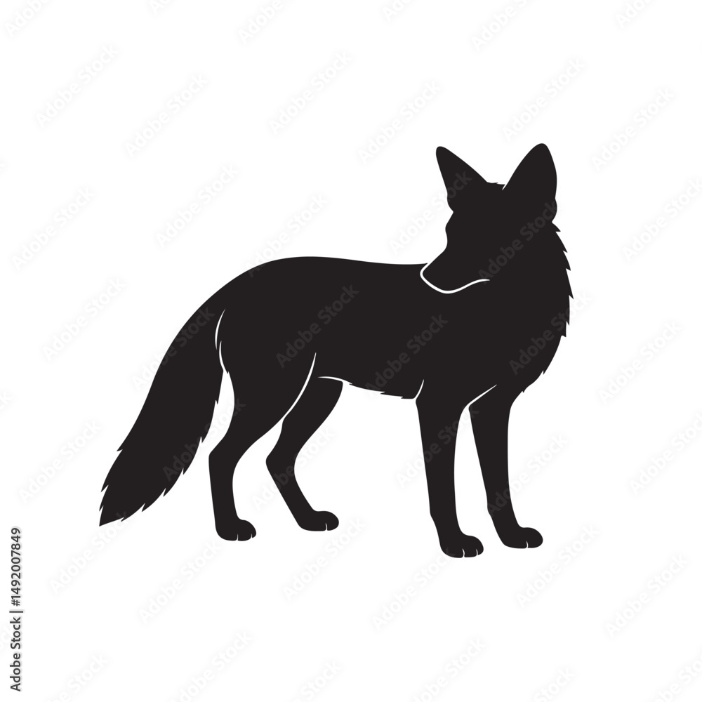 Playful Fox Silhouette Vector Image Playful Fox Silhouette Vector Image