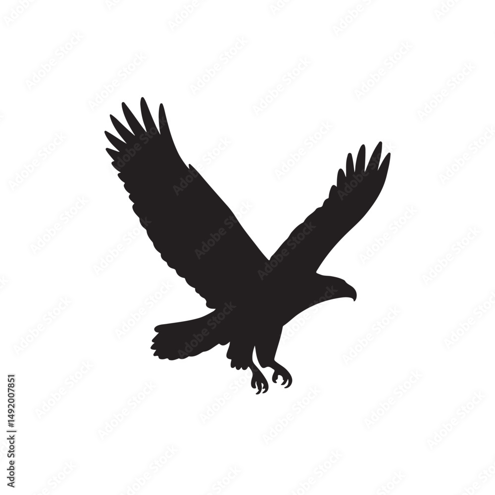 Obraz premium Powerful Eagle Outline Vector Art