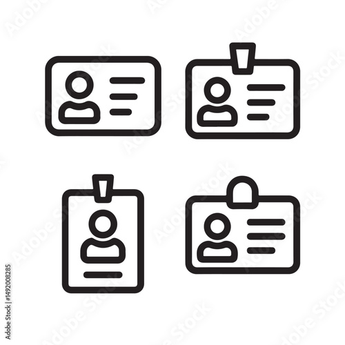 ID Card Bold Line Vector Icons