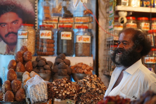 a shopkeeper in india, tamil nadu 