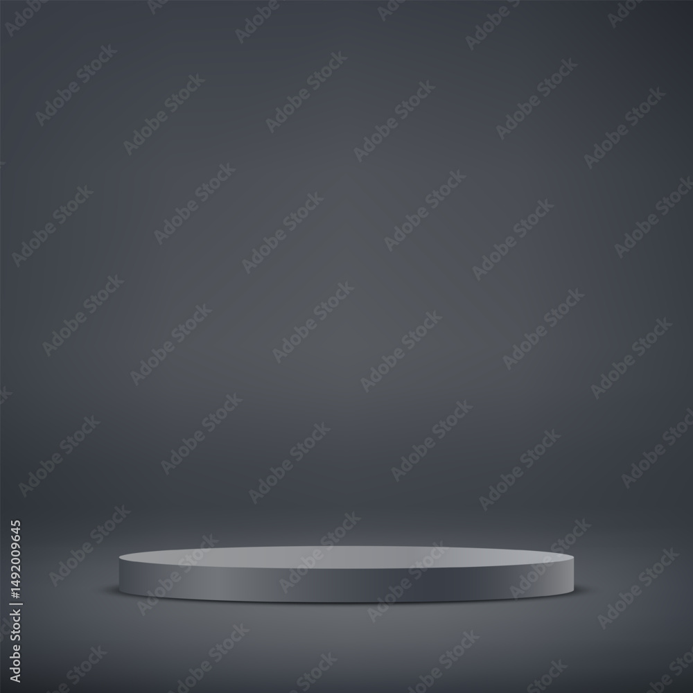 Gray studio room background. Gray background vector 3d with podium. Empty room with light effect. Space for selling products, backdrop, wallpaper, background, text. Gray studio room background. Gray background vector 3d with podium. Empty room with light effect. Space for selling products, backdrop, wallpaper, background, text.