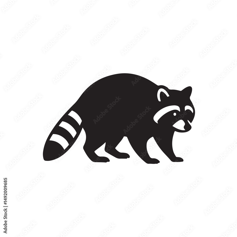 Fototapeta premium Raccoon Clear Feature Silhouette