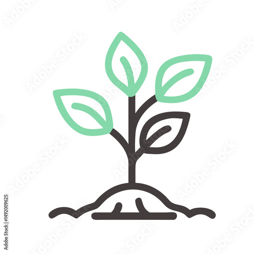 Tree Planting Icon for Reforestation Projects, Environmental Conservation Websites, Sustainability Initiatives, Ecological Education and Gardening Applications