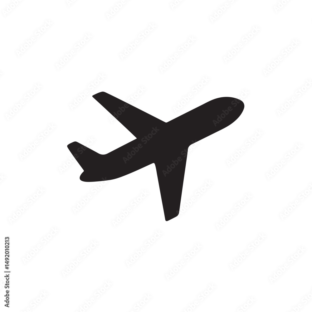 Obraz premium Airplane Solid Black Vector Art