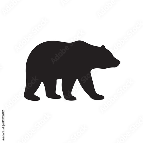 Bold Bear Black Vector Shape