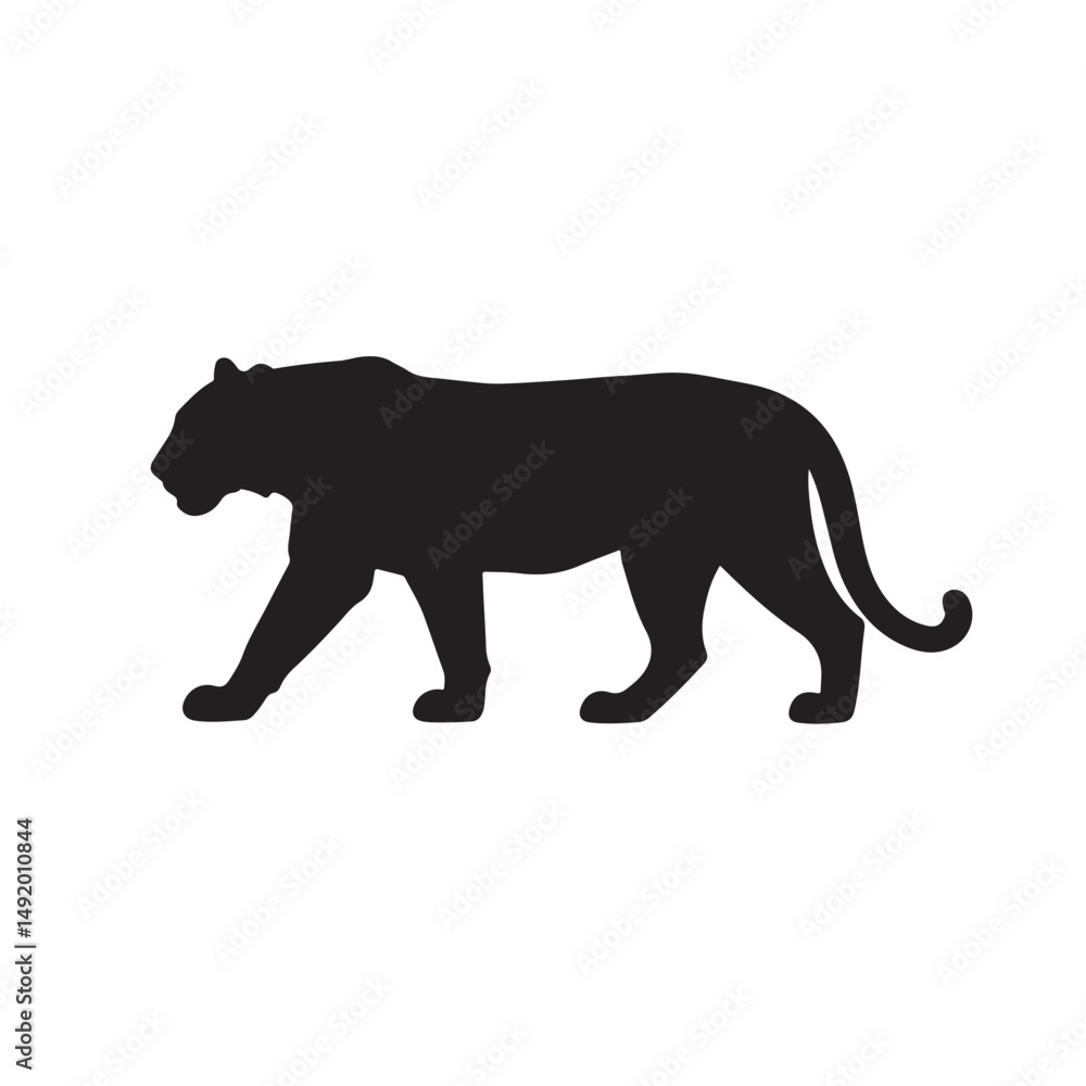 Obraz premium Powerful Tiger Solid Black Vector