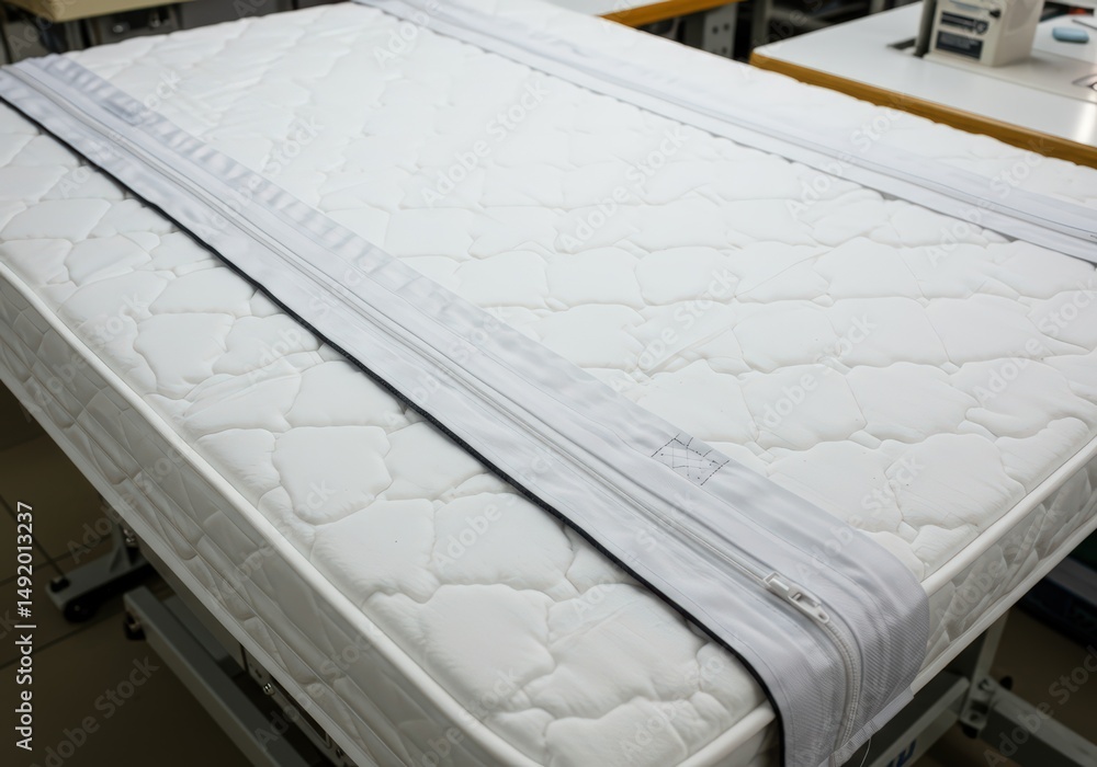 Fototapeta premium Protective Mattress Cover, Zippered and Dust Mite Resistant, Ensuring Clean and Comfortable Sleep.