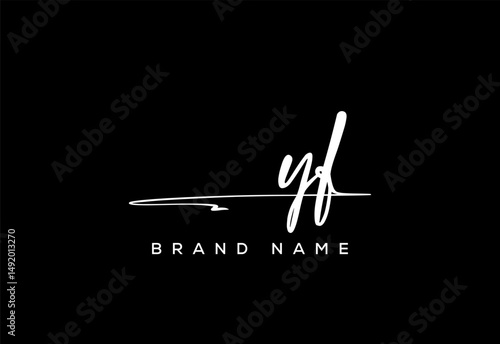 YF letter beauty handwriting vector logo.