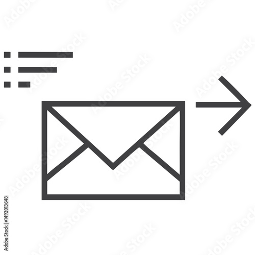 Direct Mail Marketing Icon for Email Campaigns, Digital Communication Materials and Business Presentations - Essential Visual Element for Newsletter and Messaging Services