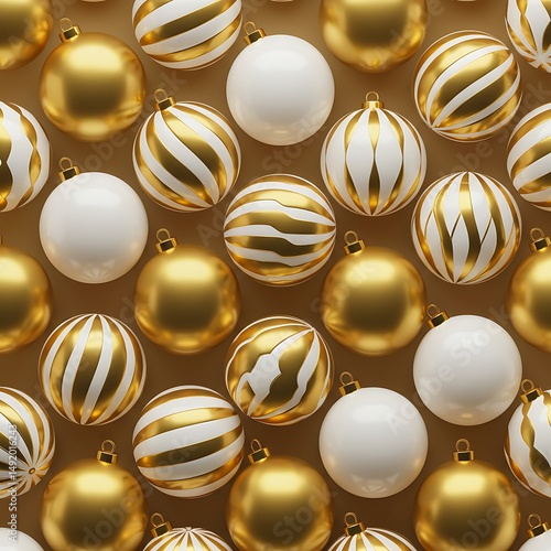 Golden & White Christmas Ornament Texture