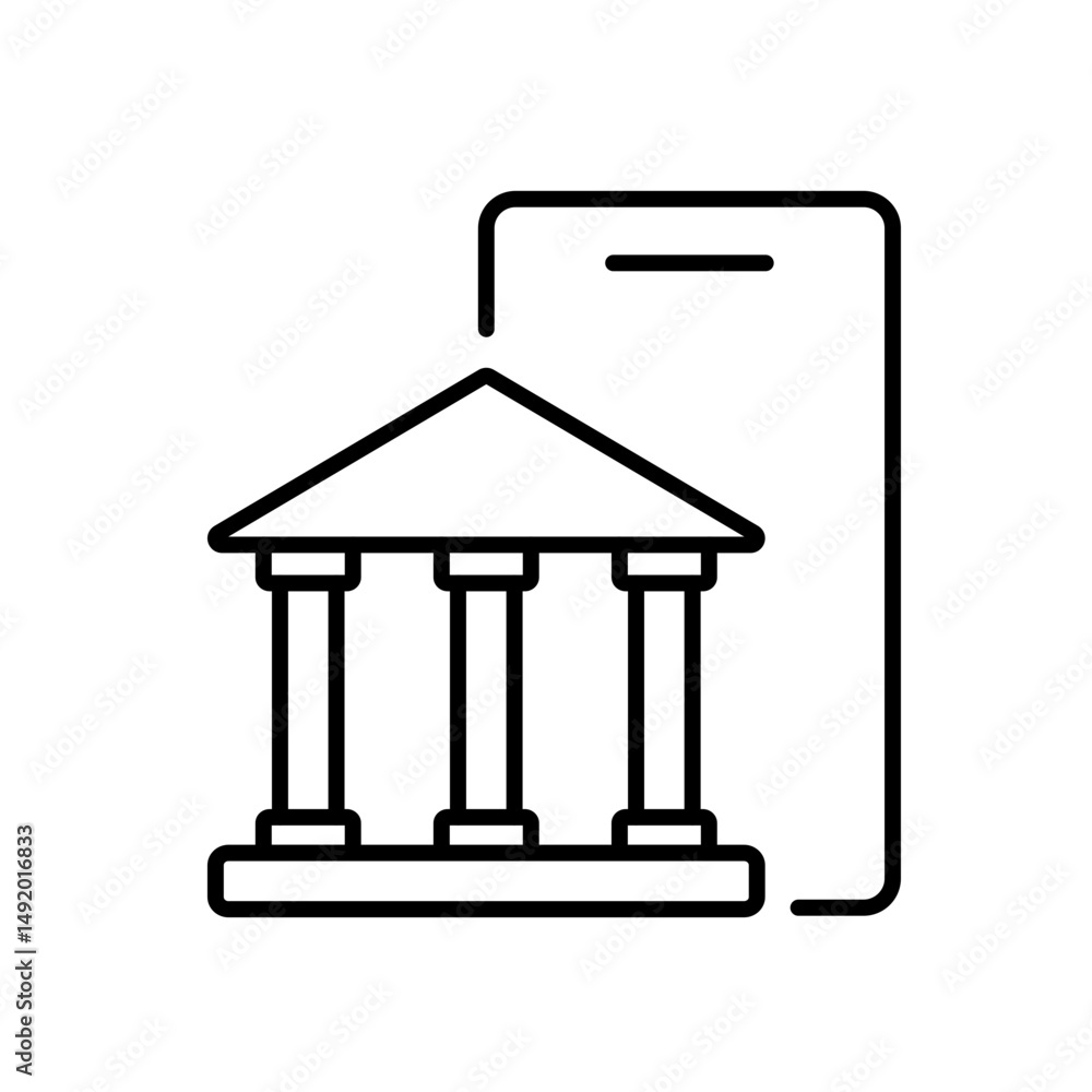 Hybrid banking line icon vector, with editable stroke, great for fintech apps, neobank platforms, and AI-enhanced finance systems Hybrid banking line icon vector, with editable stroke, great for fintech apps, neobank platforms, and AI-enhanced finance systems