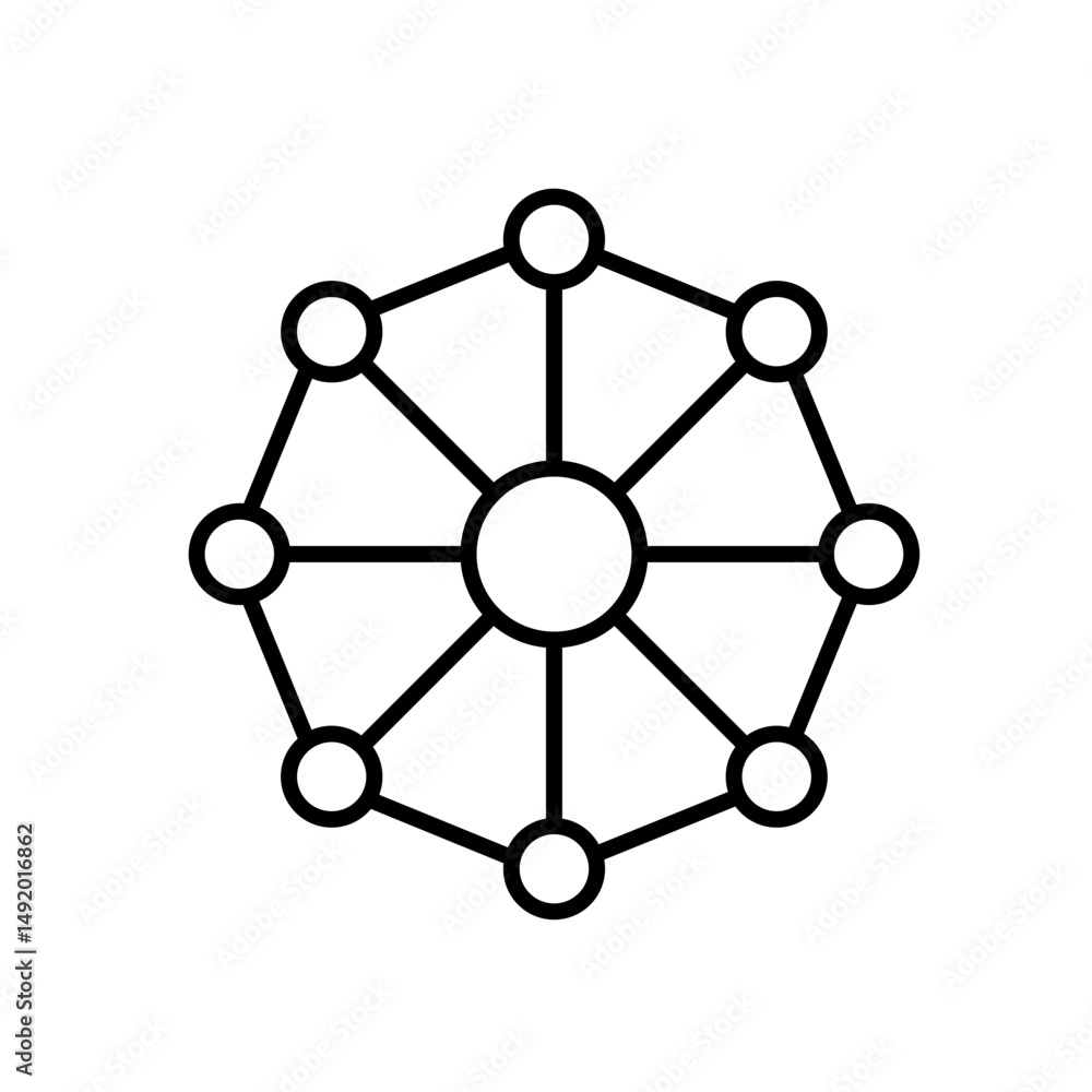 DAO line icon vector, with editable stroke, ideal for blockchain governance tools, community tokens, and decentralized platforms DAO line icon vector, with editable stroke, ideal for blockchain governance tools, community tokens, and decentralized platforms
