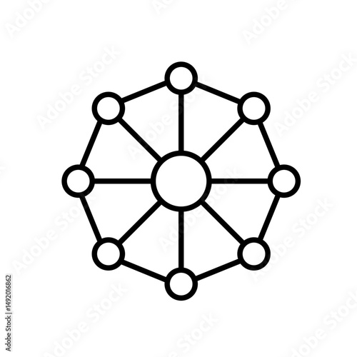 DAO line icon vector, with editable stroke, ideal for blockchain governance tools, community tokens, and decentralized platforms