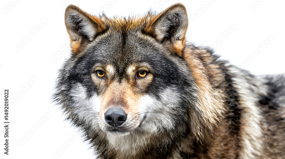Fototapeta premium A wolf with a brown and black coat