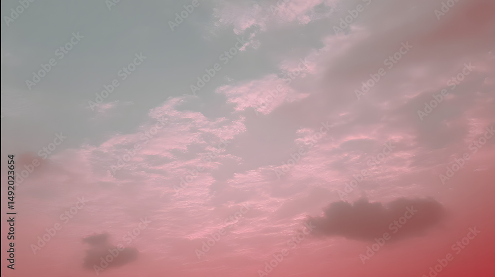Obraz premium A pink sky with clouds