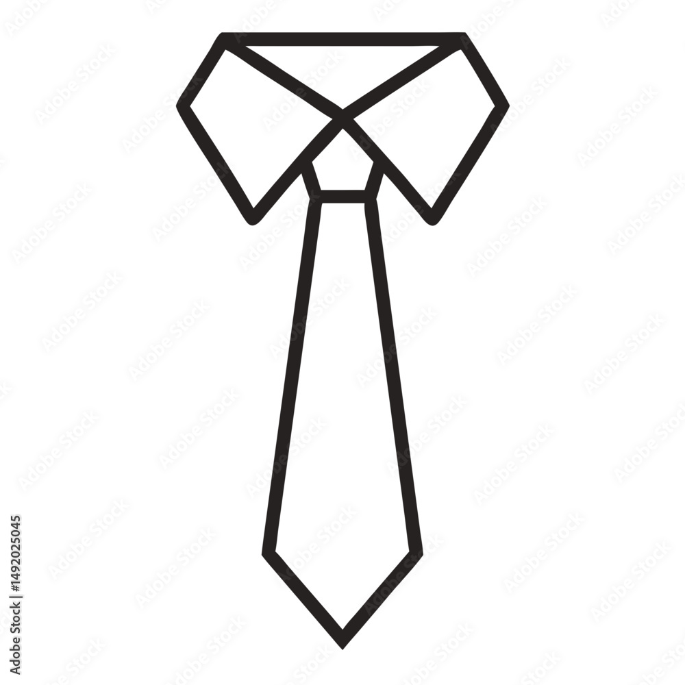 Outline Tie silhouette. Minimal Tie Linear Vector for Menswear and Dress Code Branding
Outline Tie silhouette. Minimal Tie Linear Vector for Menswear and Dress Code Branding