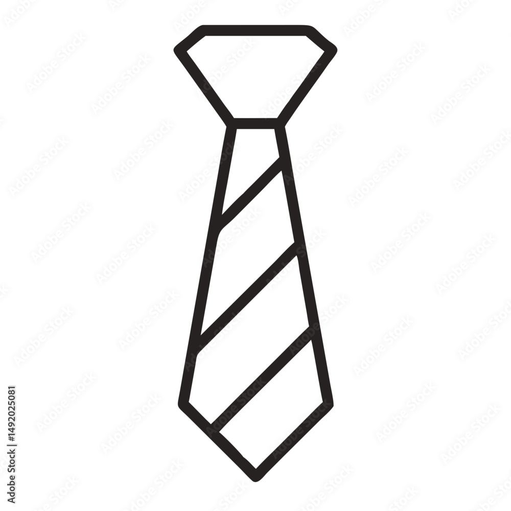 Outline Tie silhouette. Minimal Tie Linear Vector for Menswear and Dress Code Branding
Outline Tie silhouette. Minimal Tie Linear Vector for Menswear and Dress Code Branding