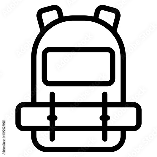 backpack icon with outline style and pixel perfect base. Suitable for website design, logo, app and UI. Based on the size of the icon in general, so it can be reduced.