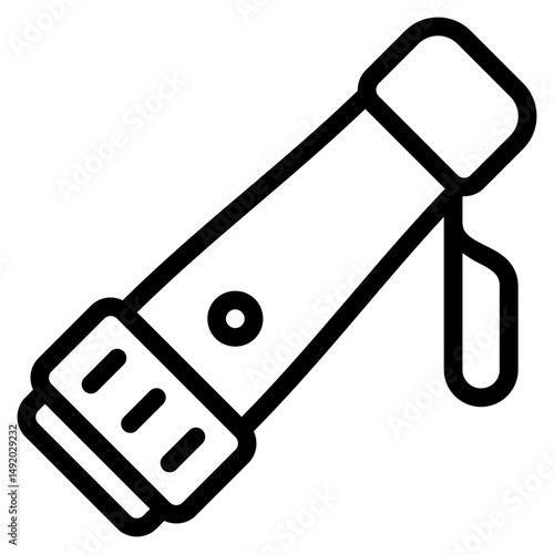 flashlight icon with outline style and pixel perfect base. Suitable for website design, logo, app and UI. Based on the size of the icon in general, so it can be reduced.
