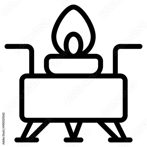 gas stove icon with outline style and pixel perfect base. Suitable for website design, logo, app and UI. Based on the size of the icon in general, so it can be reduced.