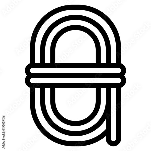 rope icon with outline style and pixel perfect base. Suitable for website design, logo, app and UI. Based on the size of the icon in general, so it can be reduced.