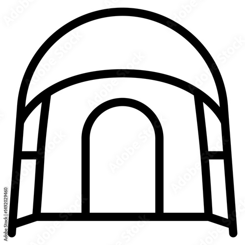 tent icon with outline style and pixel perfect base. Suitable for website design, logo, app and UI. Based on the size of the icon in general, so it can be reduced.