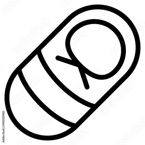 sleeping bag icon with outline style and pixel perfect base. Suitable for website design, logo, app and UI. Based on the size of the icon in general, so it can be reduced.