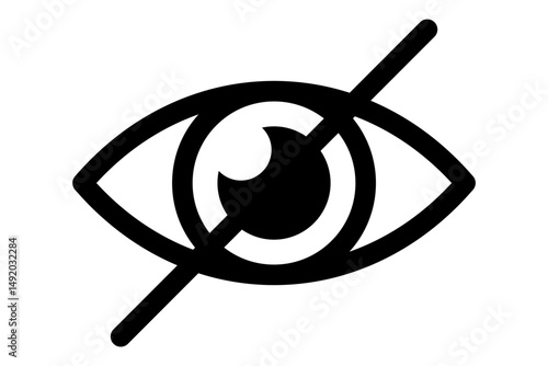 Sensitive eye sign icon simple design