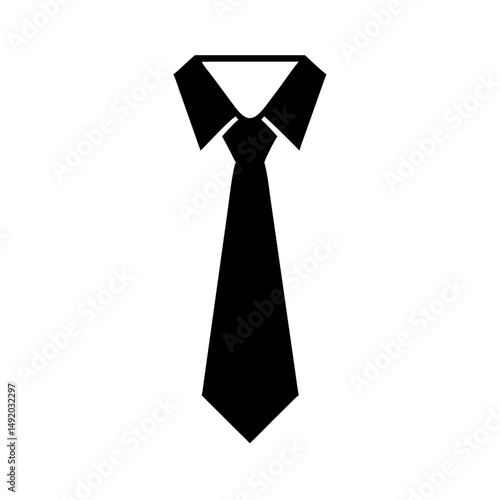 Clean Black Tie Silhouette Illustration . Dress Code Branding  Formal Wear, Office, and Clothing Designs
