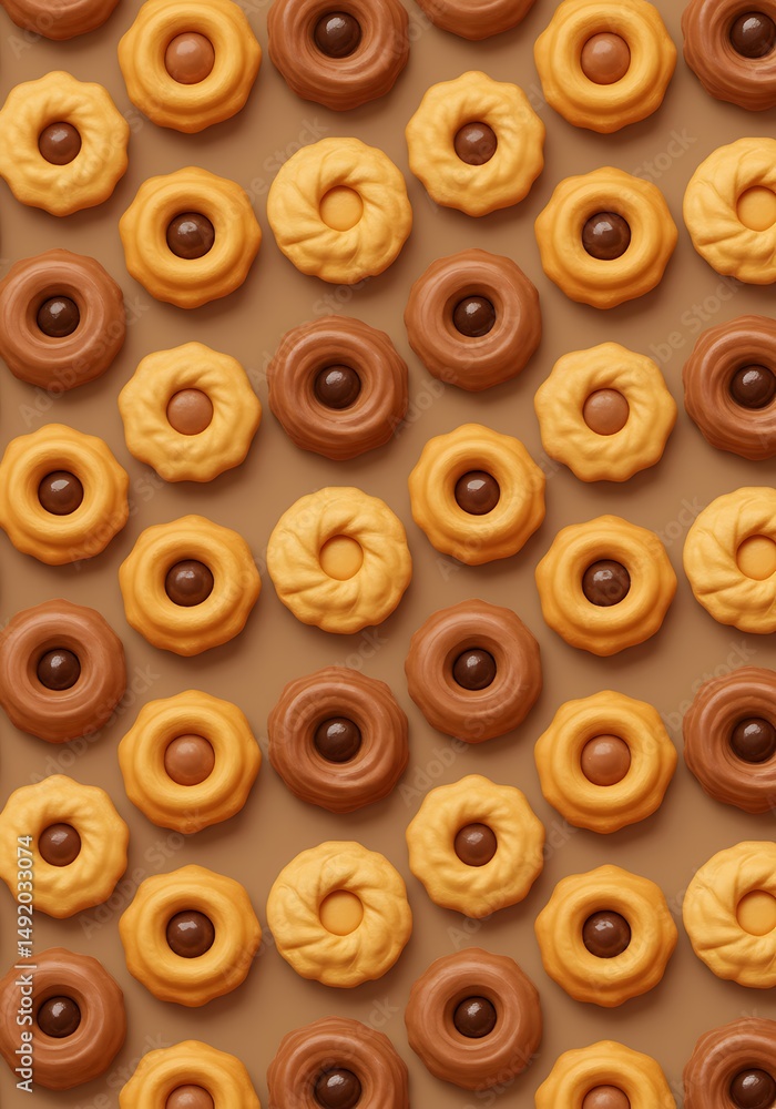 Fototapeta premium Sweet Symphony: A 3D Cookie Pattern
