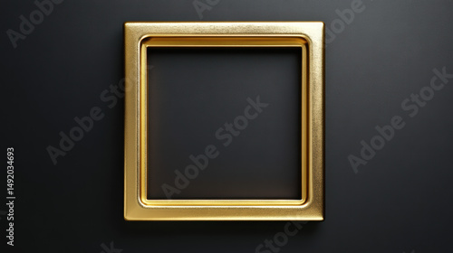 Golden Frame on Dark Backdrop: A pristine, golden frame rests against a dark backdrop, showcasing a timeless aesthetic of elegance and sophistication.