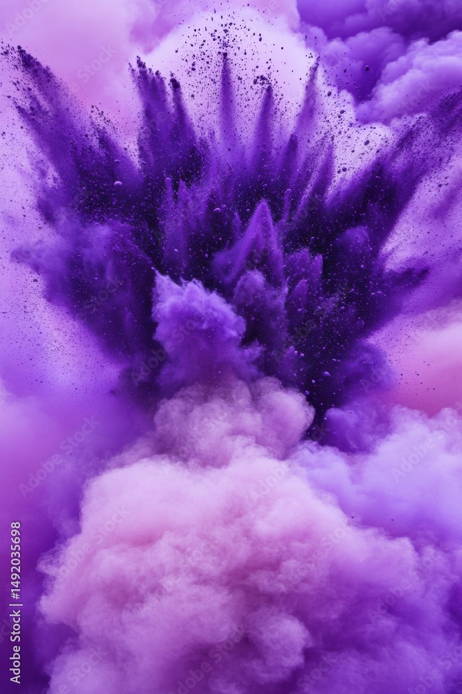 Fototapeta premium Purple Powder Explosion Abstract Art Photography Studio Shot Color Burst Creative Concept Visual Effect