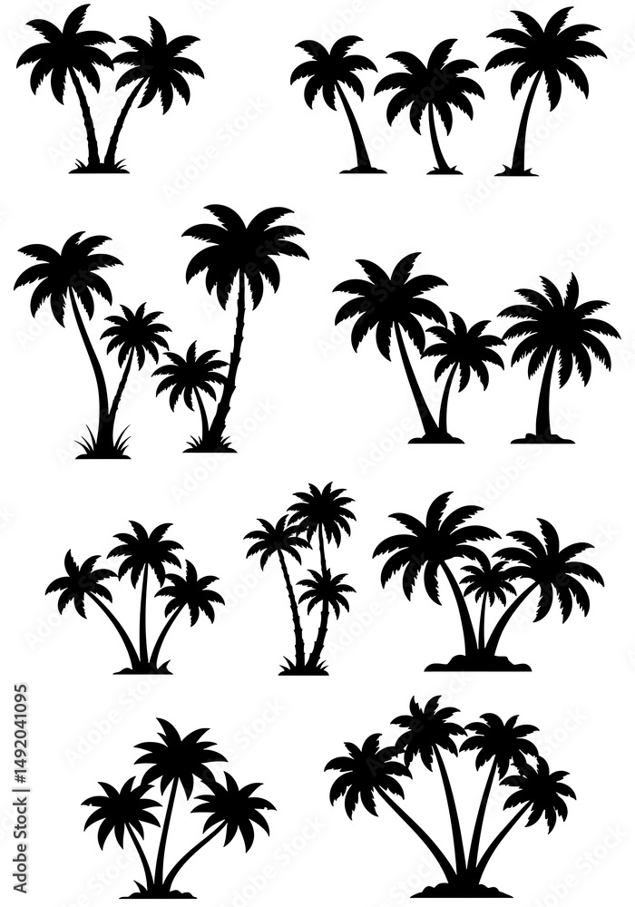 Tropical Silhouette Collection AI Generated Tropical Silhouette Collection AI Generated