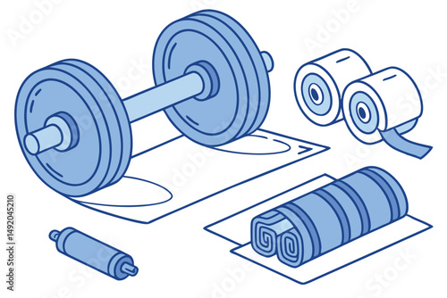 38 blue dumbbells,fitness equipment,sport equipment,weightlifting,workout,gym,exercise,health and wellness