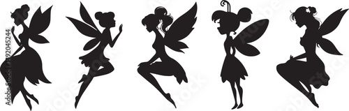 Fairy Silhouette set  Enchanting Winged Figures in Fantasy Art 
