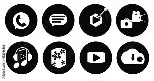 icon vectors of various applications in smartphones, computers and others
