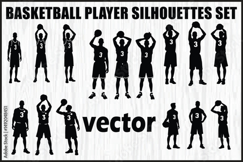 Basketball Player Vector Set