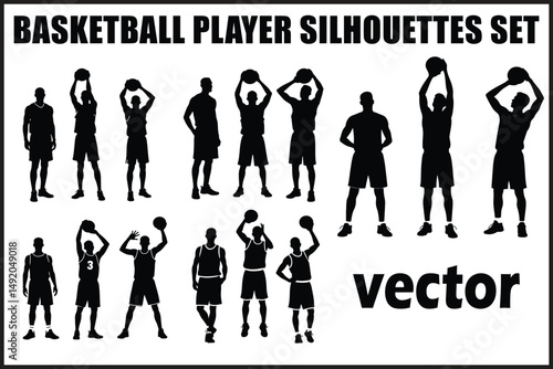Basketball Player Vector Set