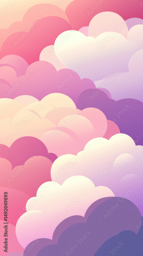 Whimsical gradient cloud illustration in soft pastels perfect for lighthearted branding or playful design elements Whimsical gradient cloud illustration in soft pastels perfect for lighthearted branding or playful design elements