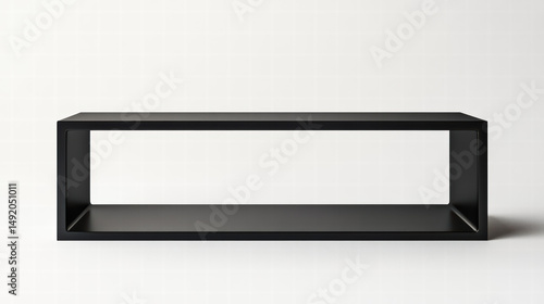 Wallpaper Mural Modern Minimalist Design: A sleek, open-frame structure, possibly a shelf or display unit, epitomizes contemporary minimalism against a neutral background. Showcasing clean lines and geometric forms. Torontodigital.ca