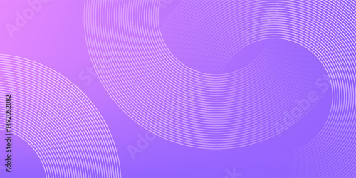 Abstract circle lines on pink and purple background. Geometric stripe line art design for poster, brochure, cover, website, header, web banner, presentation.