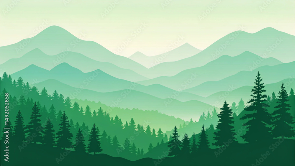 Fototapeta premium Clip art of mountain range