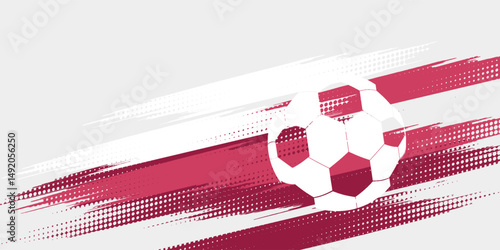 football cup , soccer ball. Sport poster, infinity concept background ( Translation : Qatar )
