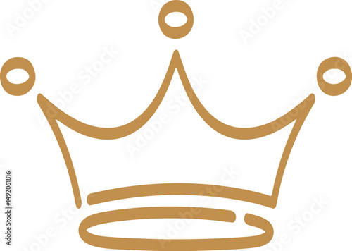 Golden Crown: A simple yet elegant illustration of a golden crown, symbolizing royalty and power.